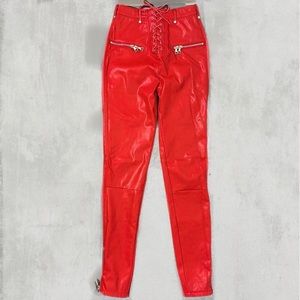 I am Gia red leather pants